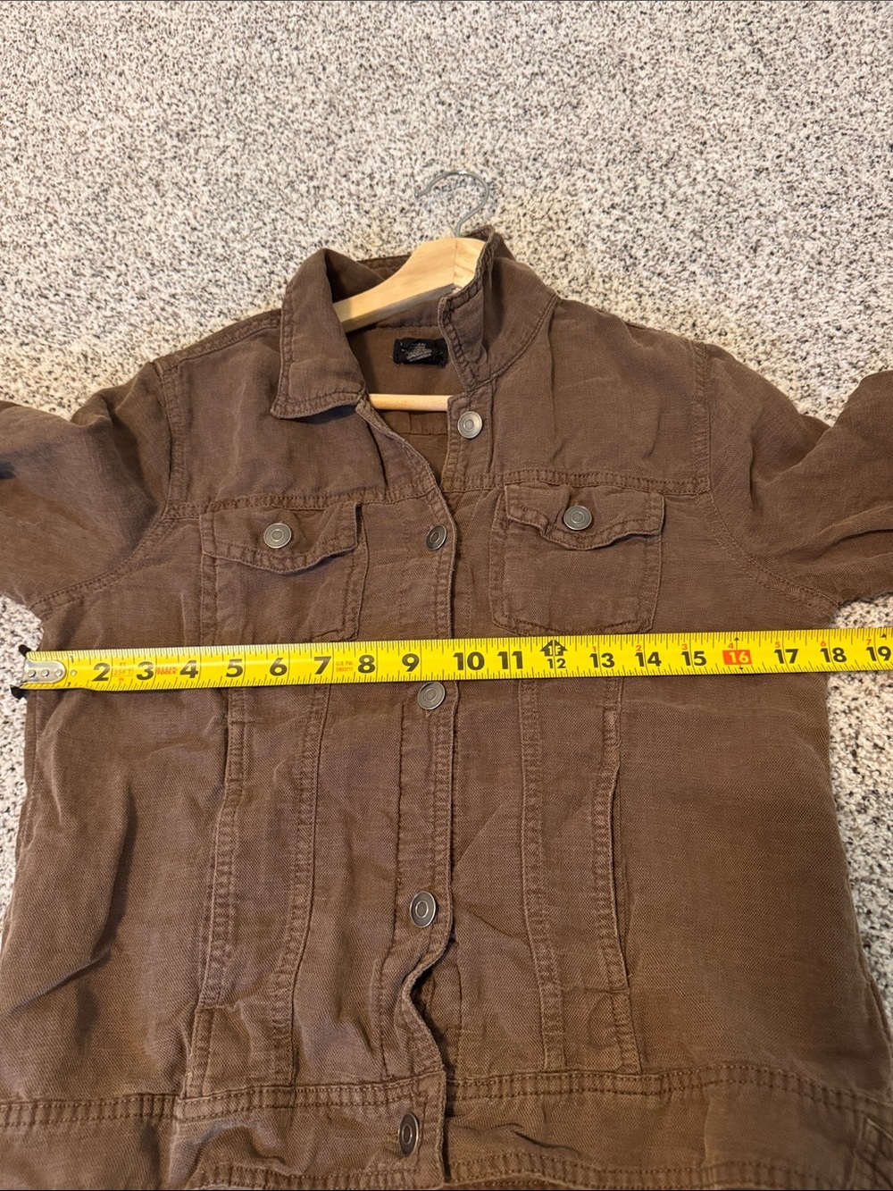 Nicole Miller Brown Linen Button Jacket - Picture 5 of 6